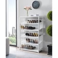 thumbnail image 2 of Higgins 5 Tier Racks Free Standing Shoe Storage Organizer, White Wood, 2 of 3