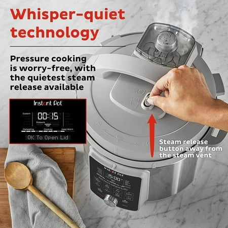 Instant Pot - 6QT Duo Plus Multi-Use Pressure Cooker with Whisper-Quiet Steam Release - Gray