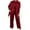 Red, variant on sususu Airport Outfits for Women 2025,Sweat Set Women's Solid Color Casual Tunic Top Straight Leg Trousers Mid Long Jacket Three Piece Suit Set For Everyday And Outdoor Wear - Black