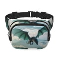 thumbnail image 1 of Balery Cloud Sky Green Dragon Mochila Cinturón para Mujeres y Hombres, Bolsa de Cintura Impermeable de Doble Capa con Correa, 1 of 9