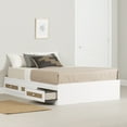 thumbnail image 2 of South Shore Bloom, Bohemian Harmony Twin Mates Bed with 3 Drawers, White and Faux Printed Rattan, 2 of 11