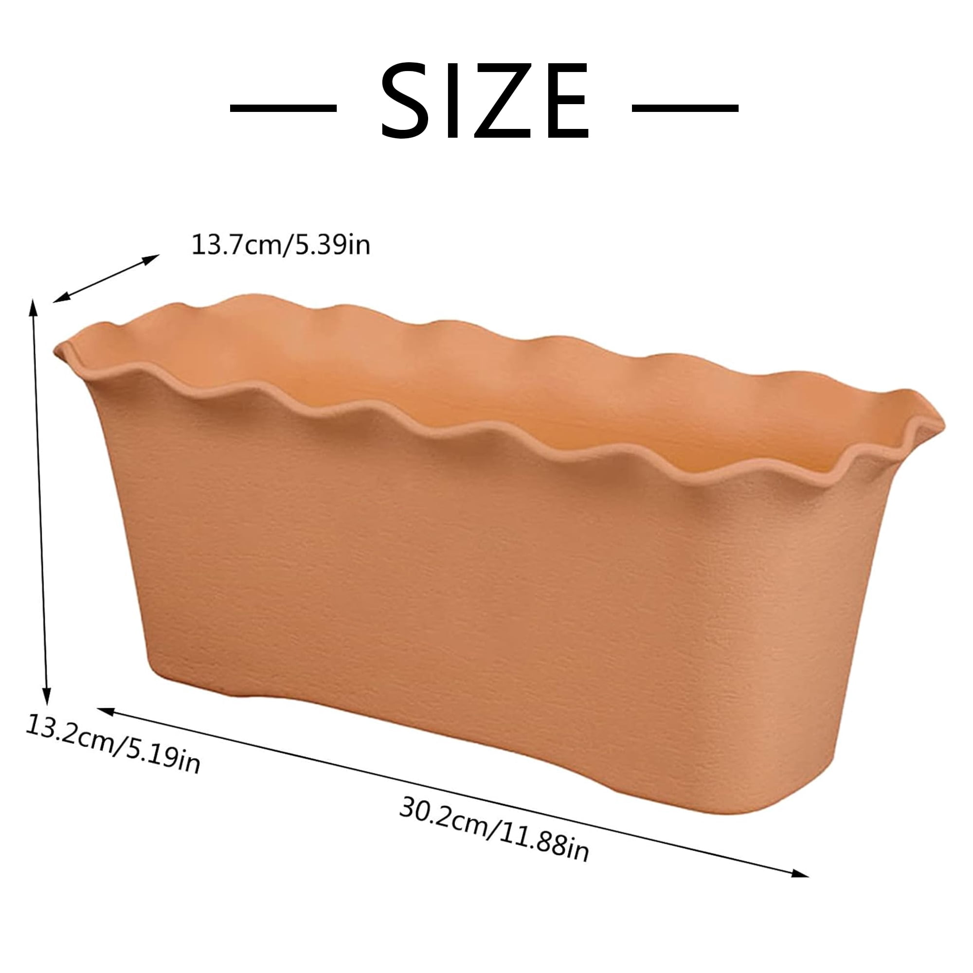 Window Box Planter 12 Inch Long Flower Pots for Spring Flowers Vegetables Herbs Plastic Window Planter Box Windowsill Plant Pot Indoor Outdoor Garden Balcony Porch Kitchen Home Decor(B)