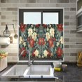 thumbnail image 4 of Yayeee Kitchen Curtains Tier Pair Light Filtering 27"x24" Rod Pocket Short Cafe Window Panel, Christmas Blooms, 4 of 7