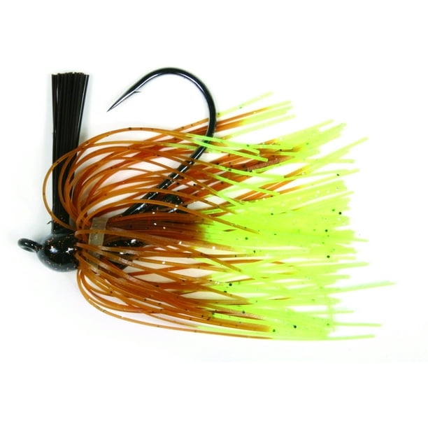 Lunker Lure 50384139 Rattle Flip Jig 3/8 oz Pumpkin And ChartreuseTip