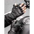 thumbnail image 5 of Summer Motorcycle Fingerless Gloves Accessories Goatskin Leather Half Finger Gloves Motocross Gant Moto Guantes Moto Verano (half black,XL), 5 of 7