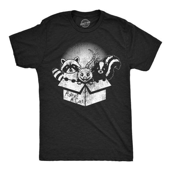 Mens Funny T Shirts Adopt A Cat Sarcastic Feral Animal Graphic Novelty Tee For Men Graphic Tees