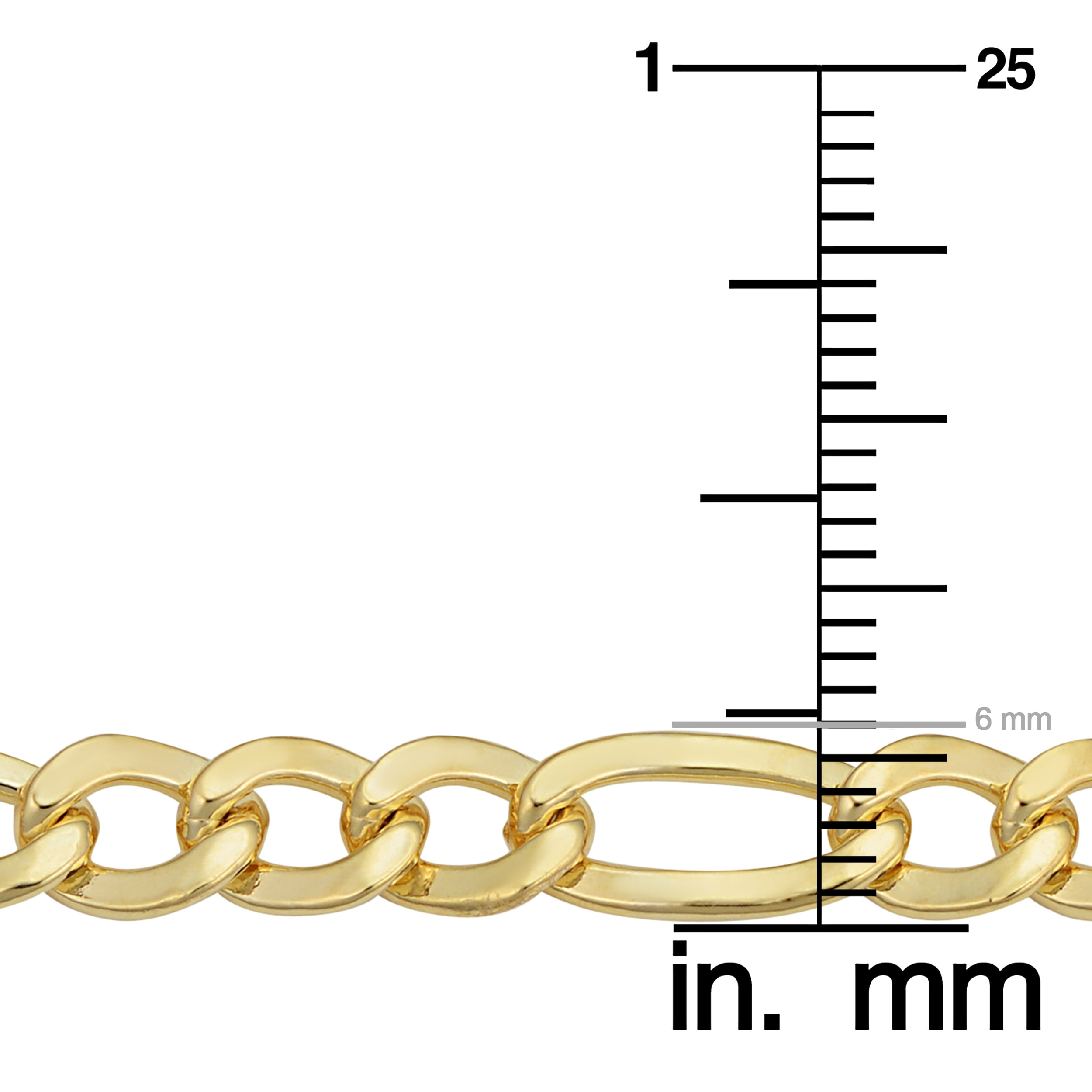 KoolJewelry 14k Yellow Gold Filled Solid Figaro Link Chain Necklace (6 mm, 22 inch)