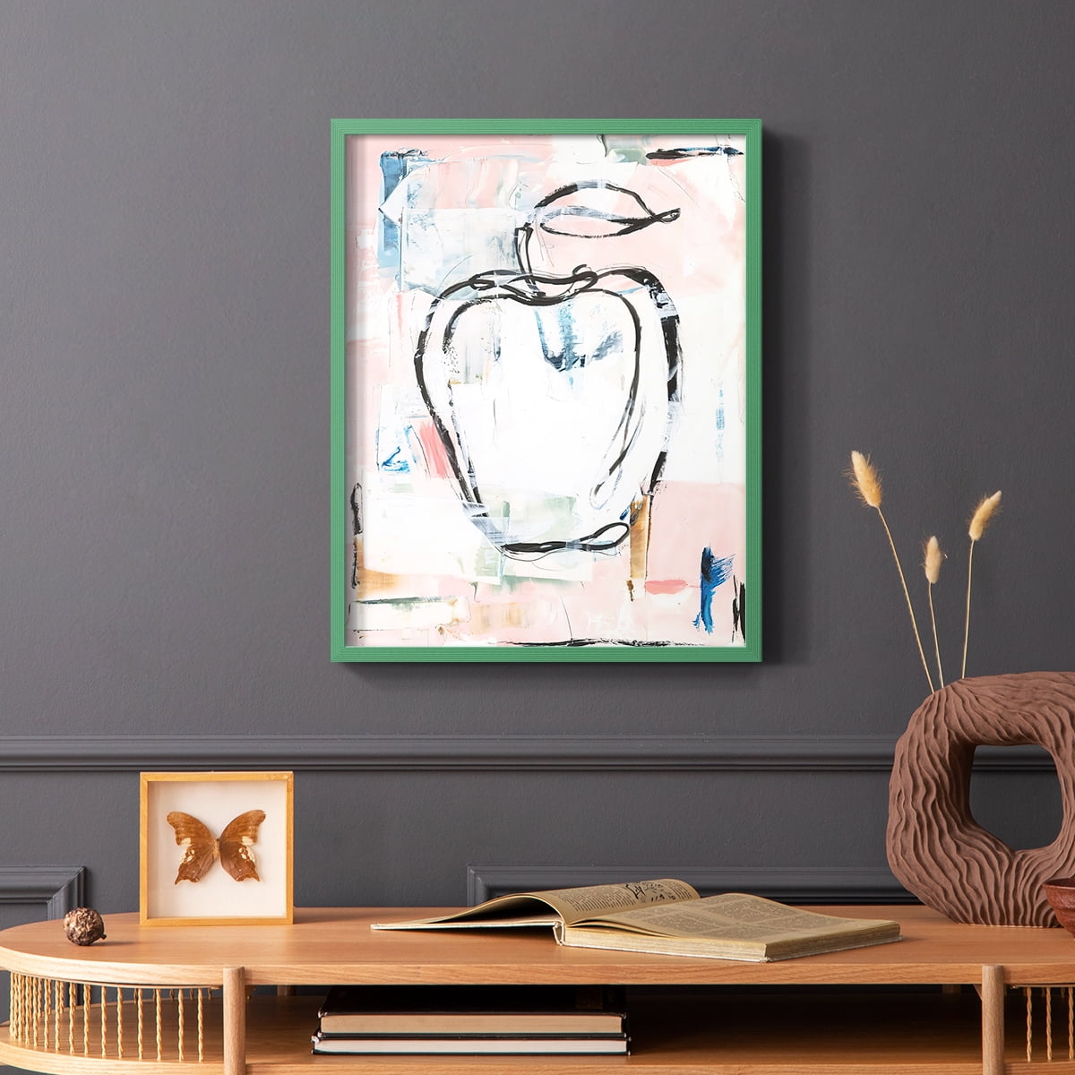 Candied Fruit I Framed Print in Green Solid Wood Framed Print No Nail Hanging