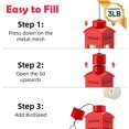 thumbnail image 3 of Squirrel Proof Bird Feeder, Metal Bird Feeders for Outdoors Hanging, 3LB Capacity, Gravity Protection Squirrel-Proof Heavy Duty Wild Birdfeeder for Finch Cardinal Chickadee (Red), 3 of 7