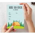 thumbnail image 5 of Inkdotpot Pack Of 30 Kids Birthday or Slumber Party Invitations, Hike On Over Camping Party Birthday Invites With Envelopes, Fill In The Blank Invites, 5 of 5