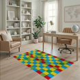thumbnail image 2 of ODIKA Bedside Block Grid Checkerboard Hopscotch Playful Retro Storybook Pet Friendly & Kids Safe Play for Playroom, Bedroom, Reading Nook, 2 of 7