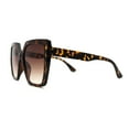 thumbnail image 4 of Womens Oversize Angular Butterfly Plastic Fashion Sunglasses Tortoise Brown, 4 of 4