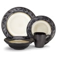 thumbnail image 1 of Cuisinart CDST1-S4G4 Abilly Collection Stoneware 16-Piece Dinnerware Set, Black, 1 of 1