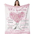 thumbnail image 1 of LHSHID 18th Birthday Gifts for Girls 18th Birthday Decorations 18th Birthday Blanket 18 Year Old Girl Birthday Gifts Gifts for 18 Year Old Girl Happy 18th Birthday Gifts 40"x50", 1 of 7