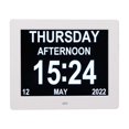 thumbnail image 2 of Reloj despertador digital de 8 pulgadas Marco de fotos 800x600 Fuente grande Brillo ajustable Calendario LCD Marco de fotos inteligente Blanco 100-240V Enchufe de la UE, 2 of 5