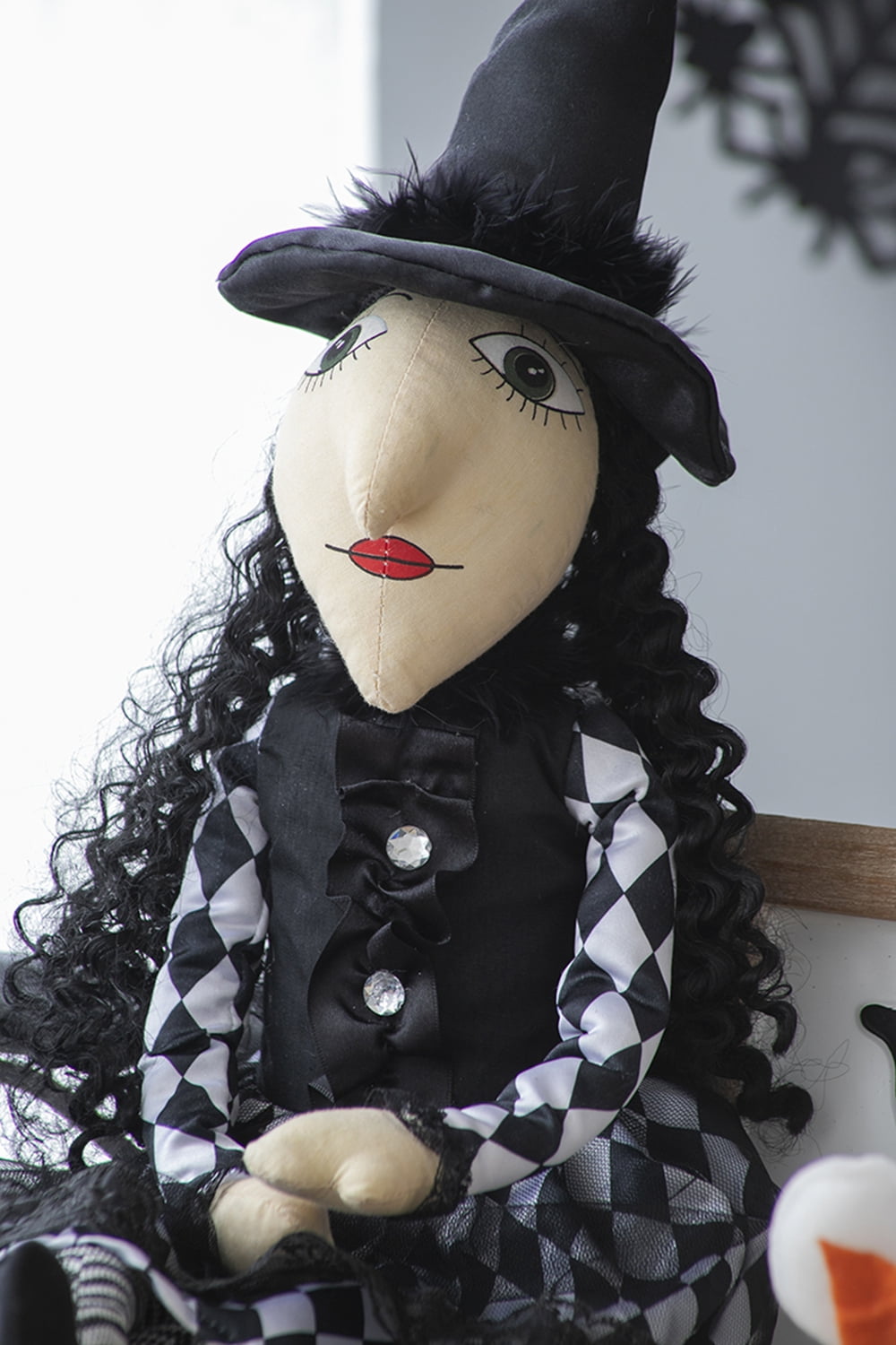 21" Hand-Painted Halloween Decor, Design by Bruce, Polyester & Stone Blend, Indoor Home Decor Item