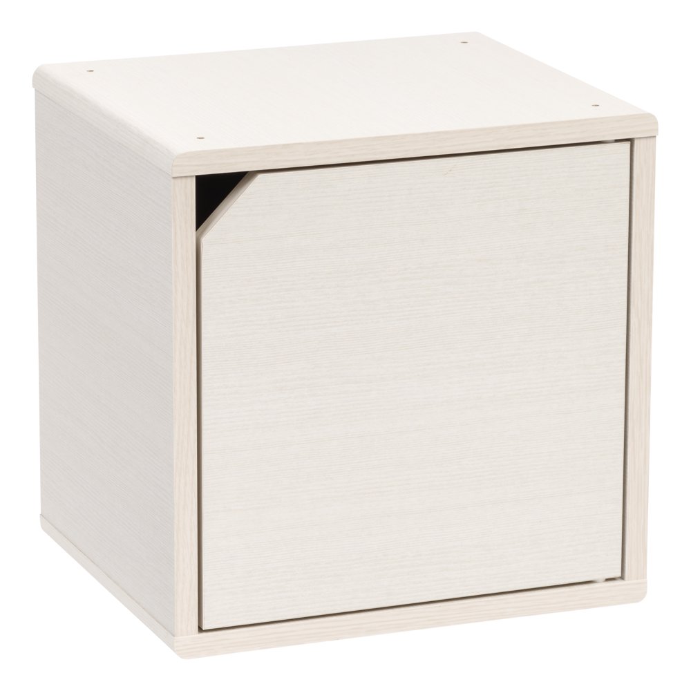 IRIS Wood Storage Cube with Door, White Pine, Kuda Series