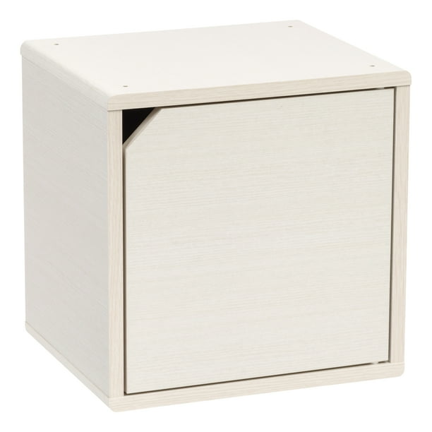 IRIS Wood Storage Cube with Door, White Pine, Kuda Series
