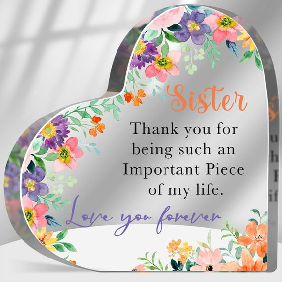 Thank You Sister Gifts from Sister Friendship Keepsake Appreciation Acrylic Sister Love You Forever Sign Besties Birthday Gift Desk Home Decor Sign Plaque