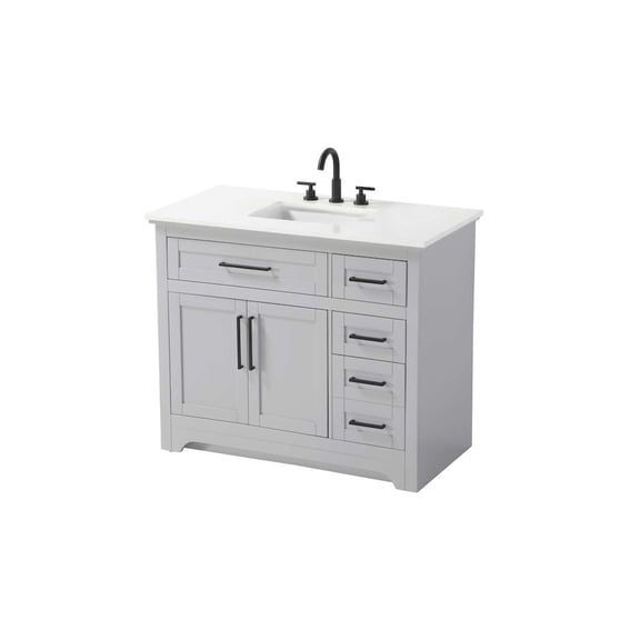 Elegant Kitchen and Bath 42 inch Single Bathroom Vanity in Grey