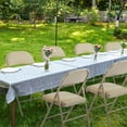 thumbnail image 6 of JIOABL 2 Folding Chairs, Sturdy Metal Frame, Waterproof Pu Leather, For Office, Kitchen, Dining Room, Weddings, Terrace, Garden, Khaki, 6 of 6