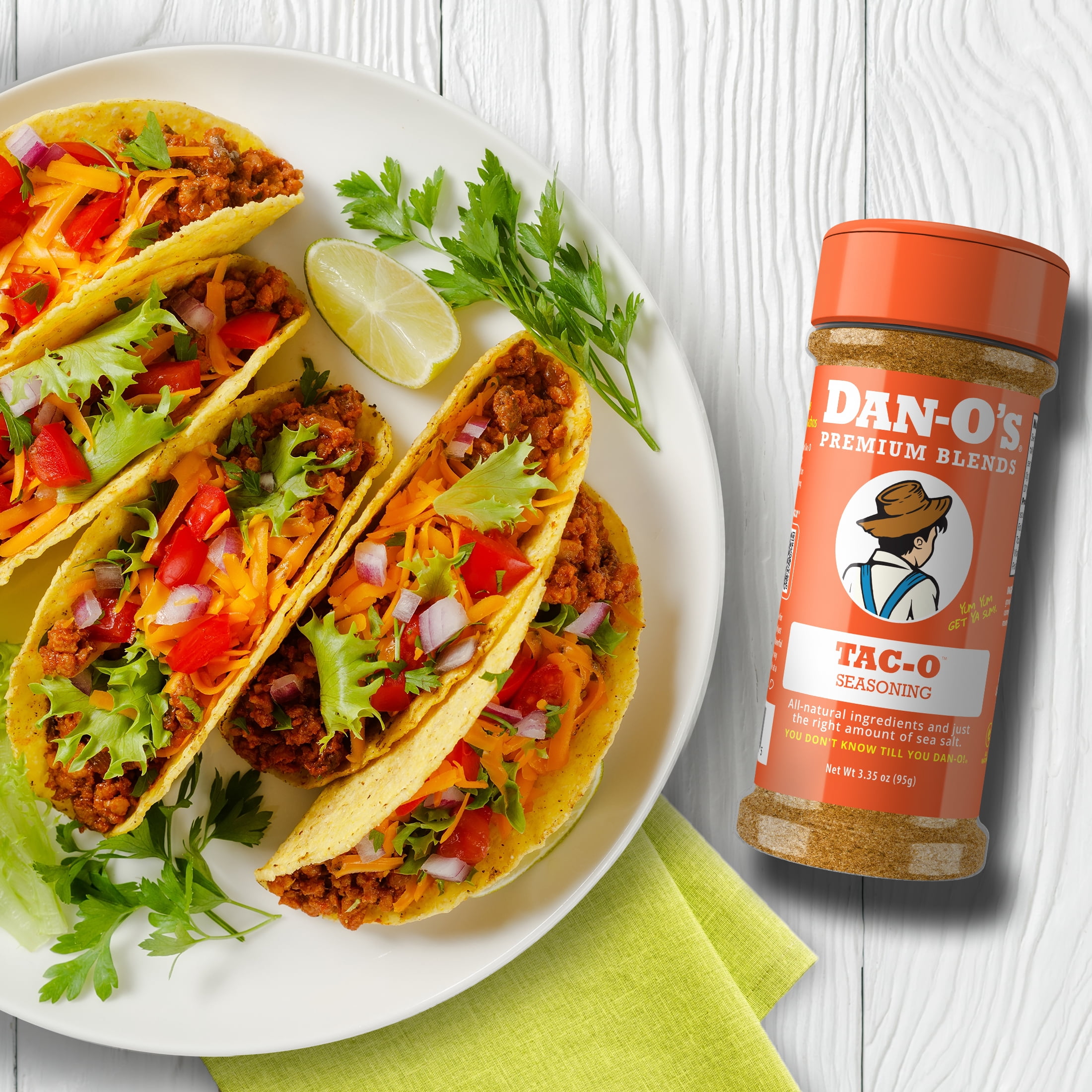 (8 pack) Dan-O's Tac-O™ Seasoning - All-Purpose Taco Seasoning - 3.35 oz Bottle