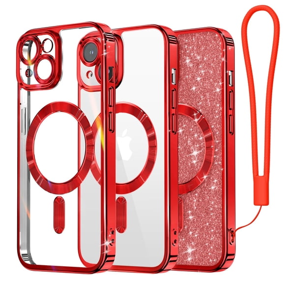 Funda para teléfono celular Meifigno iPhone 15 6.1 pulgadas roja MagSafe