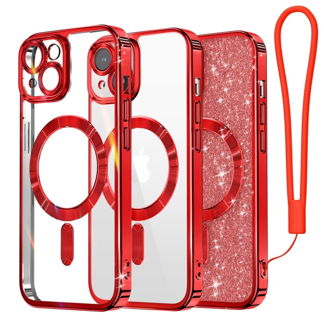 Funda para teléfono celular Meifigno iPhone 15 6.1 pulgadas roja MagSafe