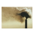 thumbnail image 1 of Industrial Cutting Board, Heavy Smoke of Industrial Chimney Pollution Contamination Environment, Decorative Tempered Glass Cutting and Serving Board, Large Size, Pale Brown Black, by Ambesonne, 1 of 1