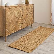 HOMEMONDE 100% Jute Area Rugs 2x6 Feet Braided Handmade Hallways Runner Rug for Living Room