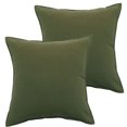 thumbnail image 1 of 2pcs comfortable washed cotton solid color pressed edge Hold Pillowcase simple atmospheric pillowcase - Moss green, 1 of 5