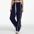 thumbnail image 3 of RUTAYY Women's Casual Pants Straight Wide Leg with Side Stripes Comfortable Everyday Wear Stretchy Soft Fabric Flowy Classic Stylish Trousers, 3 of 9