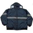 thumbnail image 1 of Enhanced Visibility Navy Blue Quilted Bomber Jacket, 5X, 1 of 1