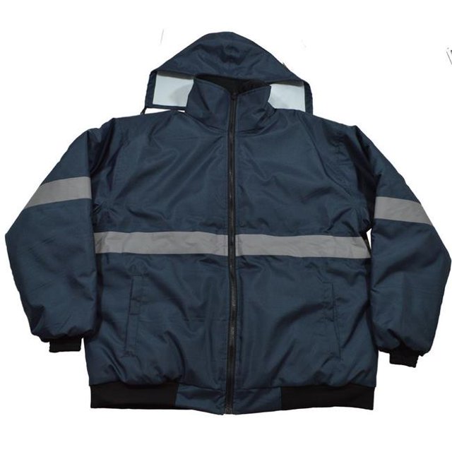 Enhanced Visibility Navy Blue Quilted Bomber Jacket, 5X