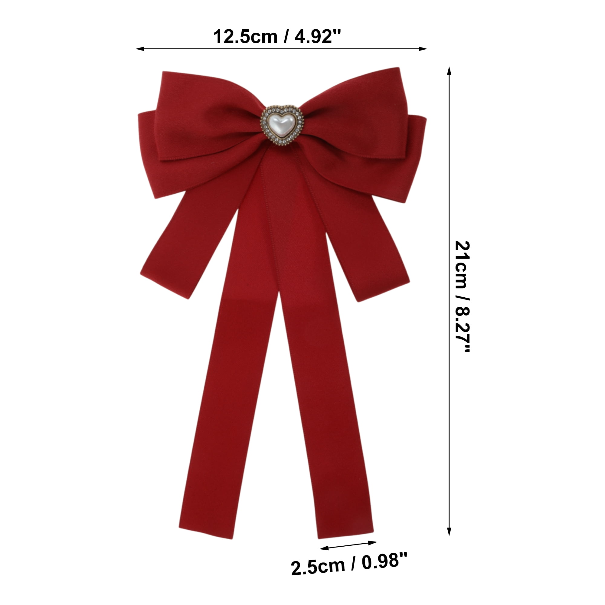Unique Bargains Ribbon Bow Brooch for Parties Alloy Heart