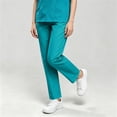thumbnail image 7 of TFEOQRY Womens Scrub Pants with Pockets Elastic Waist Drawstring Soilid Color Straight Pants for Daily Work Wear, 7 of 7