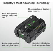 SUNBAT 5.0Ah Replacement for Ego 56V Lithium Battery BA2800T BA2800 5000mah with Fuel Gauge, Compatible with Ego Power Tools