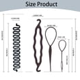 thumbnail image 3 of Hair Care 4 Pcs Hair Braid Topsy Tail Clips Styling Sticks For Creating Quick And Easy Buns Updos And More; Perfect For All Hair Types And Occasions, Hair Care for Women, 3 of 7