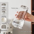 thumbnail image 4 of Vaso de vidrio INSETLAN Clear de 600 ml con tapa y pajita, juego de 2, 4 of 9