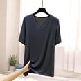 thumbnail image 4 of biudgviw Women's Plus Size Tops Casual Short Sleeve V Neck T Shirts Oversized Soft Modal Basic Tees Summer Undershirts, 4 of 5