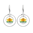 thumbnail image 1 of Bulgaria National Emblem Earrings Dangle Hoop Jewelry Drop Circle, 1 of 3