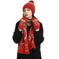 thumbnail image 2 of Winter Beanie Hat Scarf Gloves, Warm Fleece Knit Hat Long Scarf Neck Warmer Touch Screen Winter Gloves Set Gifts for Women, 2 of 4