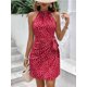 thumbnail image 1 of Generic 2025 Popular Lace-up Polka Dots Pleated Dress Sleeveless Waist Halter Dress, 1 of 1