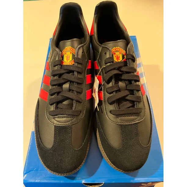 Adi-das Samba Men's Manchester United Team Black Red MUFC Soccer Shoes Size US-11