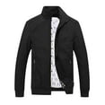 thumbnail image 3 of Fznquz Fall Winter Jackets for Boys Full Zip Black Casual Stylish Plain Outwear Mens Coats Under $10 XXXL, 3 of 3