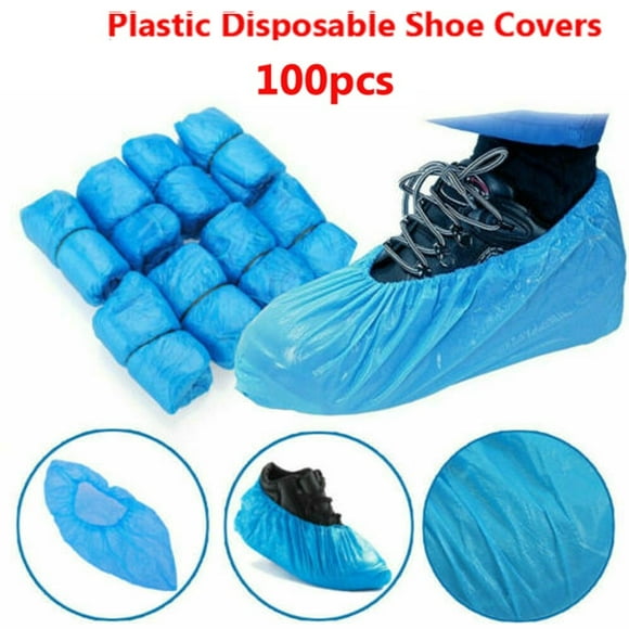 100PCS Boot Covers Plastic Disposable Shoe Thick Overshoes Medical Waterproof