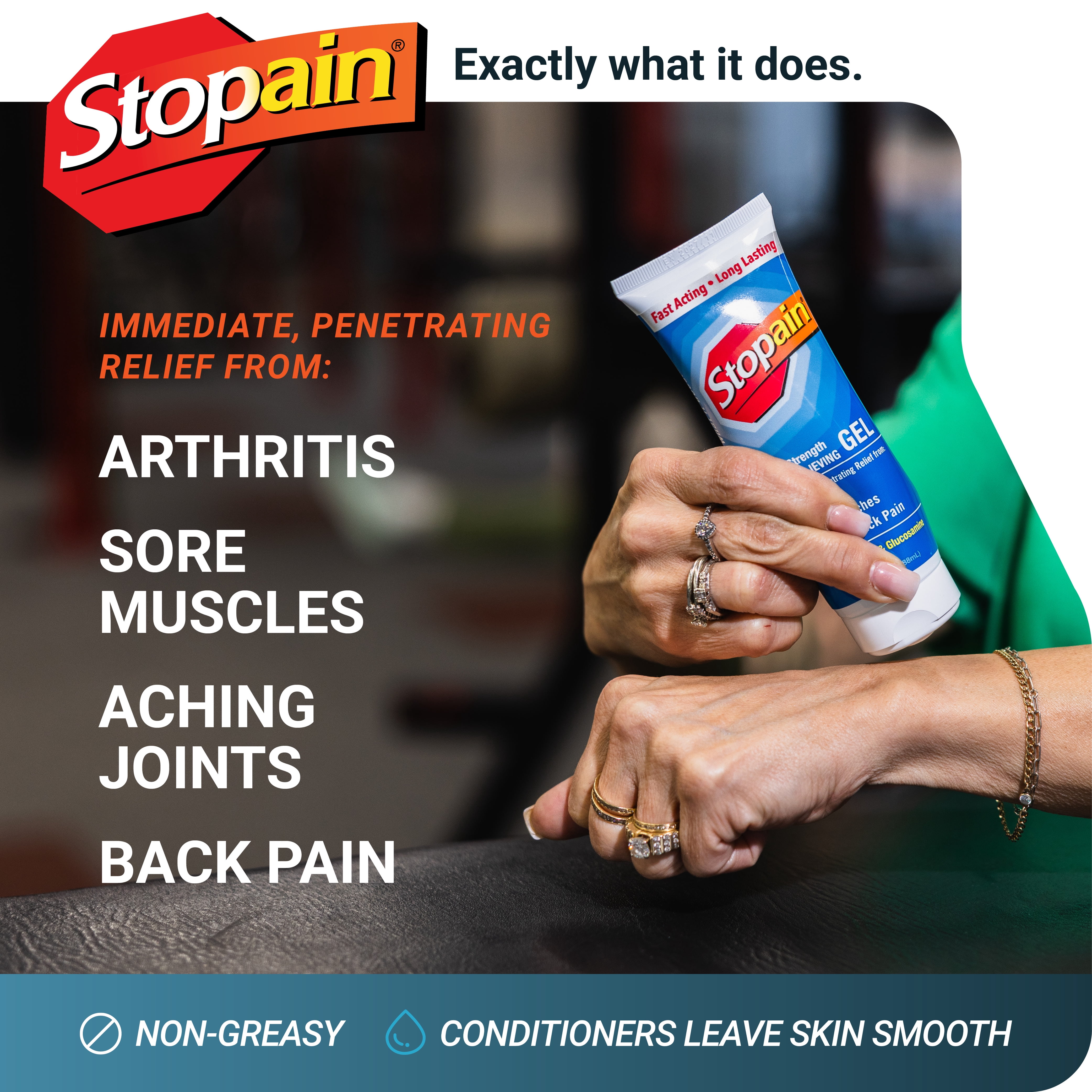 Stopain Extra Strength Gel for Muscle Aches, Joint Pain and Arthritis, 3 FL OZ OTC Medicine