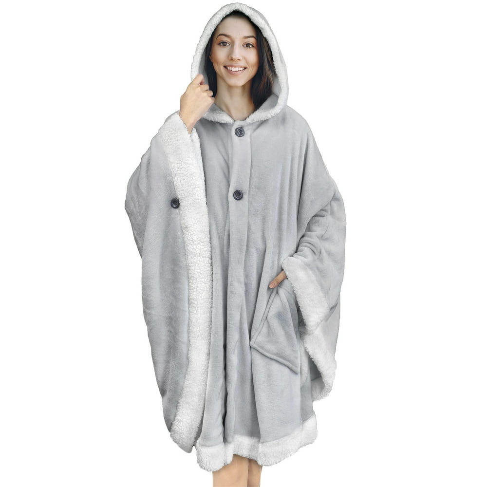 PAVILIA Angel Wrap Hooded Blanket Poncho Blanket Wrap with Soft