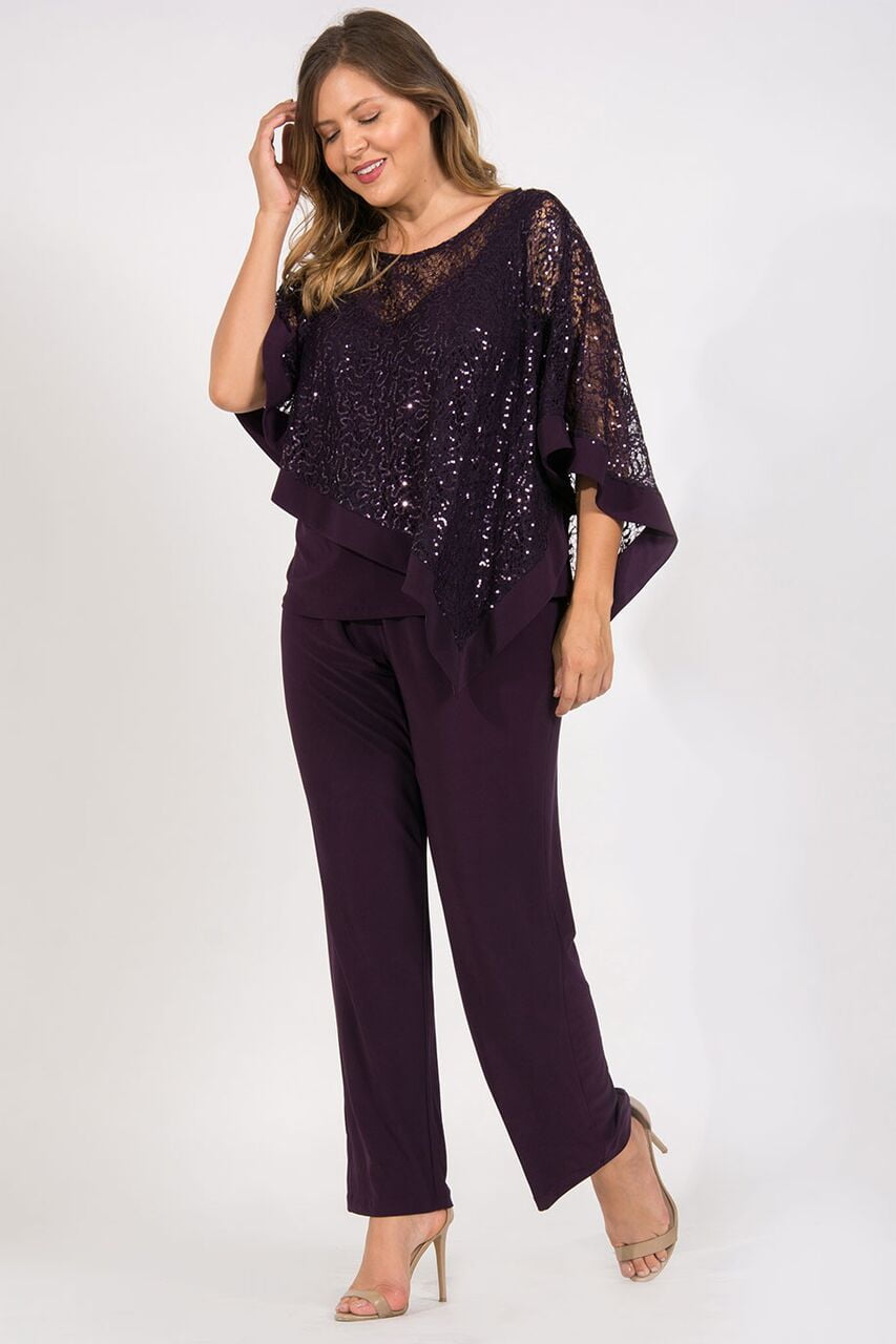 plus size formal wear pant suits