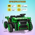 thumbnail image 4 of 24V 2-Seater Ride-On Dump Truck for Kids with Remote Control, Electric Construction Vehicle with Motorized Dump Bed, Shovel, Music, LED Lights, 2WD/4WD, All-Terrain Wheels, Green, 4 of 6